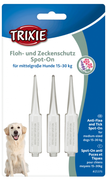 Trixie Floh- und Zeckenschutz Spot On für mittlere Hunde 15-30kg